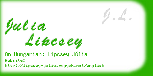 julia lipcsey business card